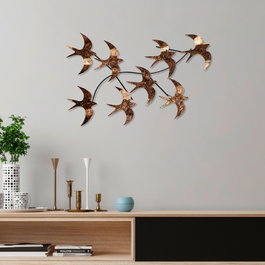 Wallity Flying Birds 3 Escultura de pared de metal Multicolor